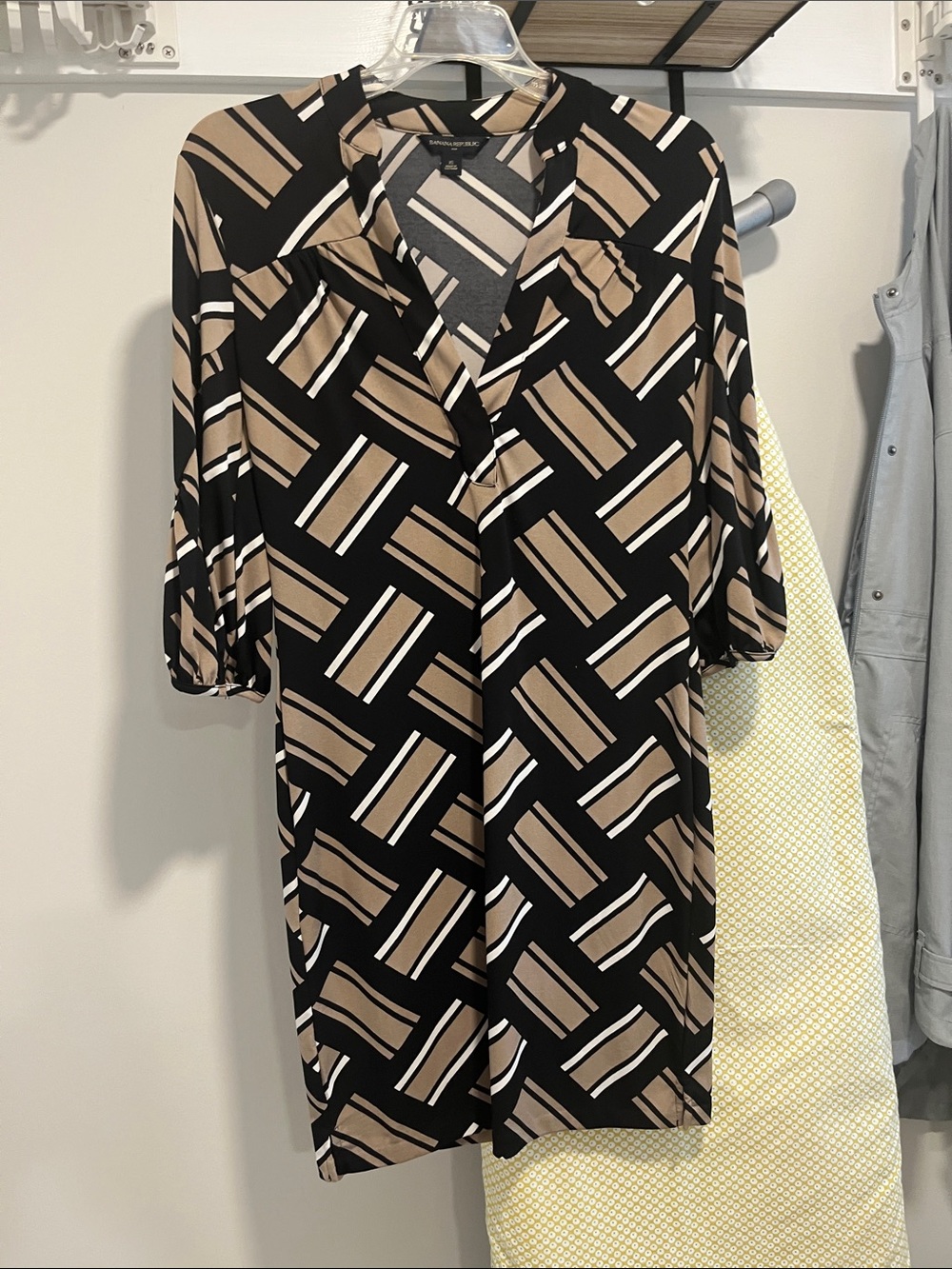 Black and Tan Geometric dress